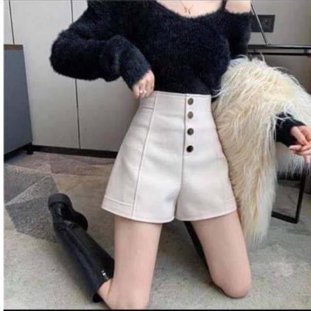 quần sooc cạp cao lưng cao 4 cúc ống suông DH