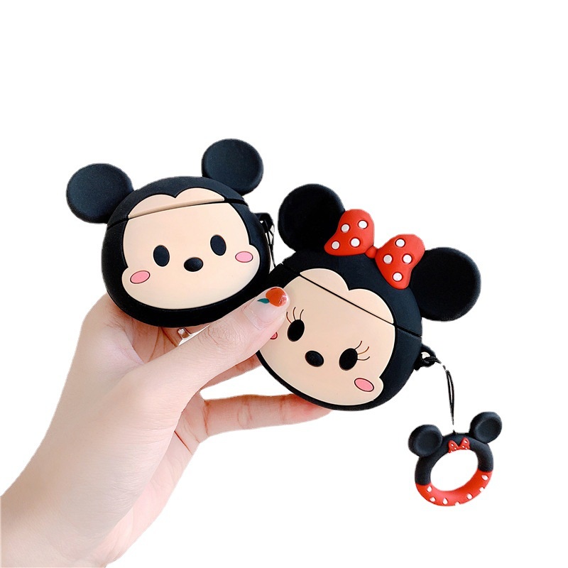 Vỏ Bảo Vệ Hộp Sạc Tai Nghe Không Dây Bằng Silicon Chống Sốc Họa Tiết Hoạt Hình Cho Airpods