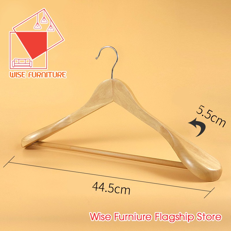10 Móc Treo Áo Vest Bằng Gỗ vàng LUXURY, Móc Bộ Treo Quần Áo, Móc Vắt Quần