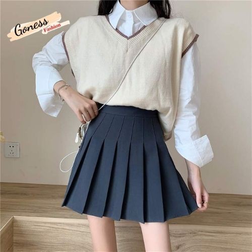 Chân váy xếp ly Goness dáng chữ a lưng cao phong cách tennis xòe kiểu xếp li ngắn thời trang | BigBuy360 - bigbuy360.vn