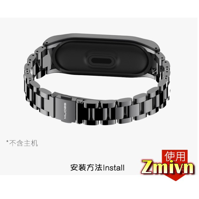 [Tặng dán màn] Dây kim loại mắt to Xiaomi Miband 3