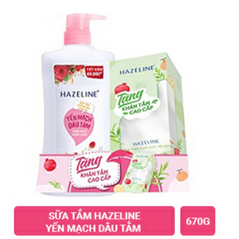 Sữa tắm dưỡng sáng da Hazeline Matcha lựu đỏ 670g/ Yến mạch dâu tằm 670g