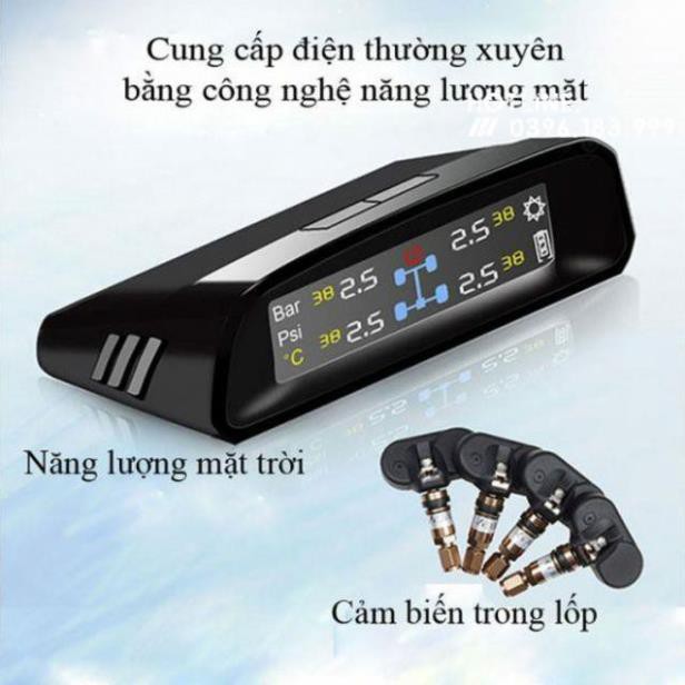 [Giảm giá]  Bộ cảm biến áp suất lốp TPMS năng lượng mặt trời chính hãng