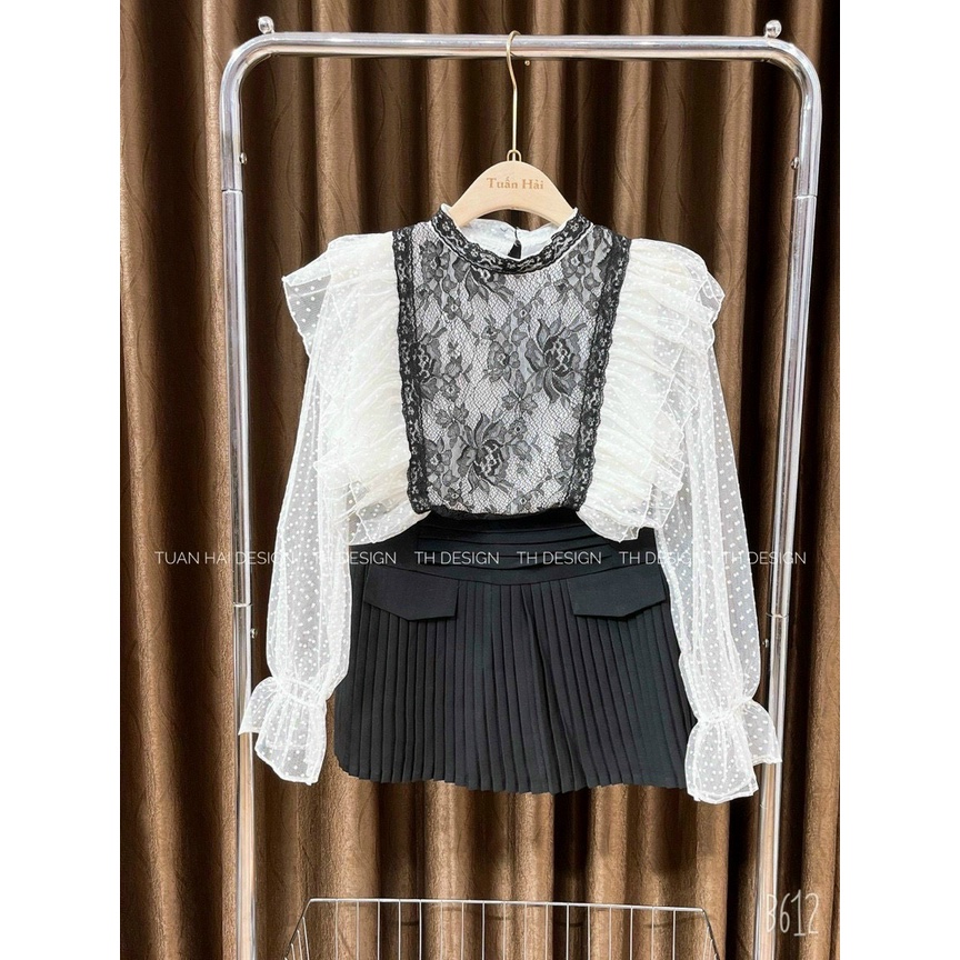 Áo sơ mi công chúa đáp ren - Hàng L1