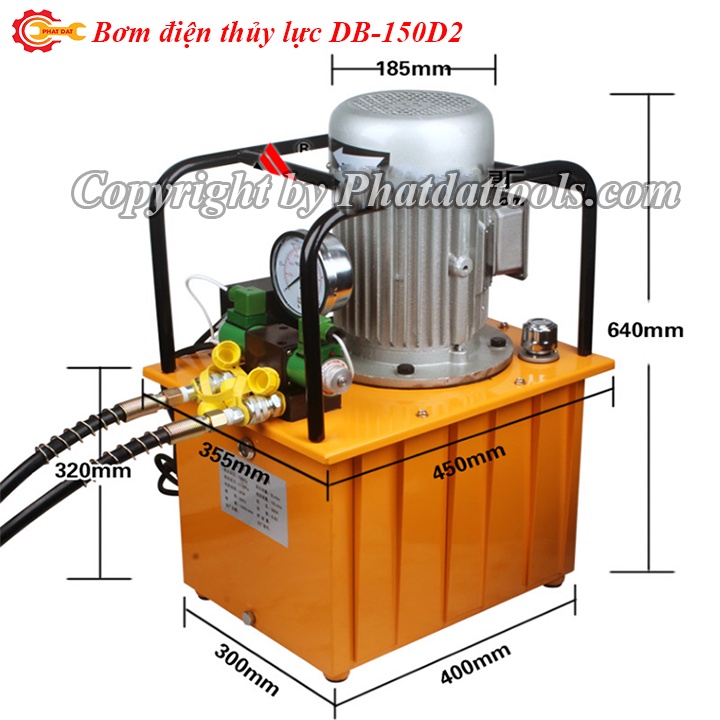 Bơm Điện Thủy Lực DB150D2-Van từ 2 đường dầu-Công suất 1500W-Bảo hành 6 tháng