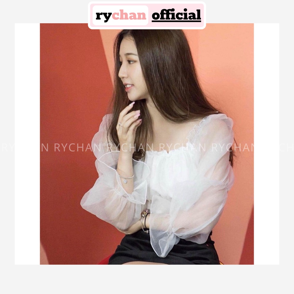 Áo Croptop Trắng Phối Lưới - CR810