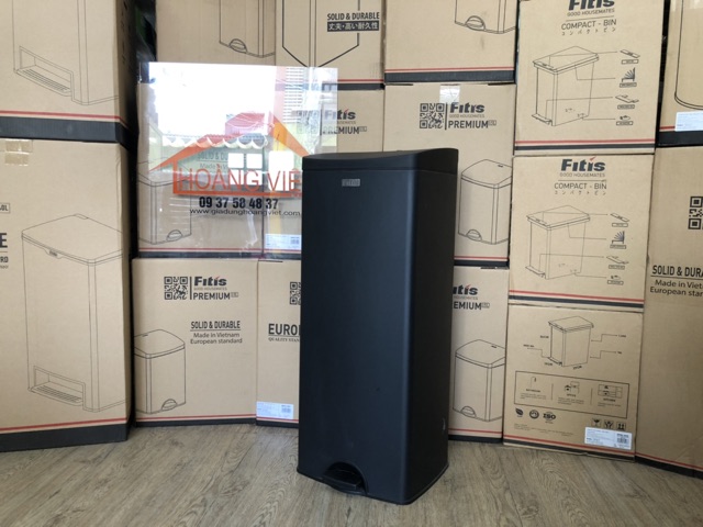 THÙNG RÁC ĐẠP VUÔNG LỚN FITIS SPL1-903 SƠN ĐEN