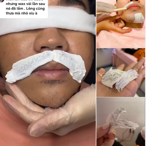 COMBO tiết kiệm tại nhà. Sáp wax lông siêu bám+bát+mỡ trăn tặng kèm que gỗ trọn bộ đầy đủ