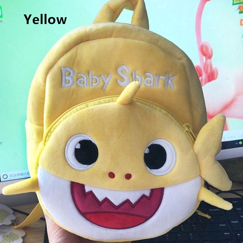 Balo vải nhung hình cá mập kích thước 19 * 23 * 10cm cho bé