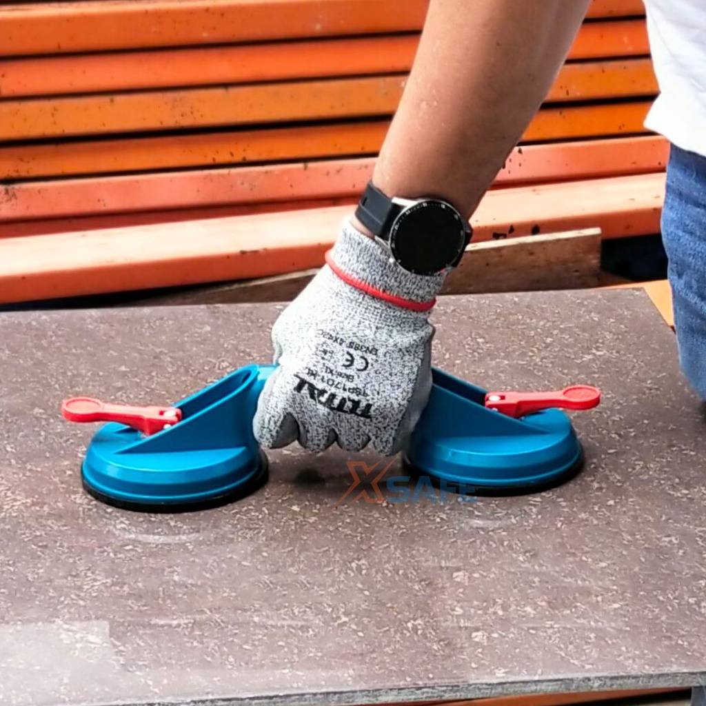 Giác hút kính 2 đầu TOTAL TSP02501 115mm giác hút chân không nhựa ABS siêu bền trọng lượng nâng kính tối đa 50kg