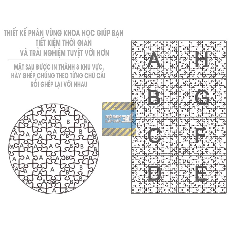 Bộ tranh ghép xếp hình 1000 miếng Jigsaw Puzzle Trang trại vui vẻ - Tranh xếp hình bằng giấy kích thước 75*50cm
