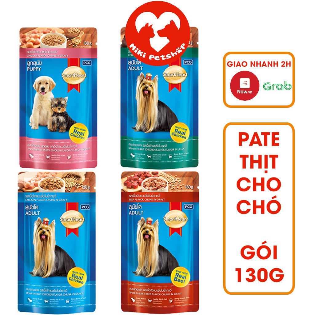 Pate Cho Chó Pate Smartheart Gói 130G Đủ Vị - Miki Petshop