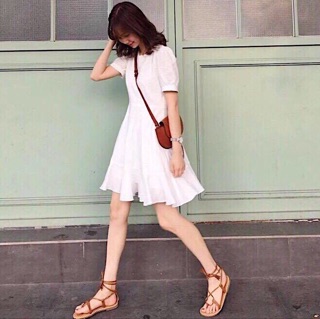 váy trắng đuôi cá thắt eo kèm ảnh thật SẴN