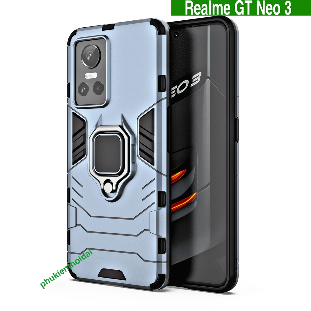 Ốp lưng Realme GT Neo 3 Iron Man Iring chống sốc giá đỡ mặt lưng xem phim siêu bền