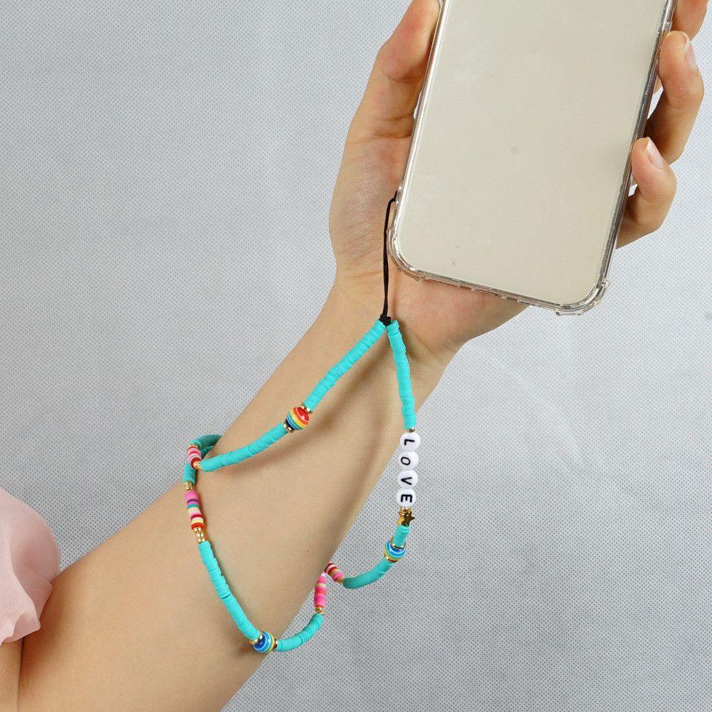Glees Dây Đeo Điện Thoại Xỏ Hạt Acrylic Mặt Hình Mắt Cười Thời Trang
