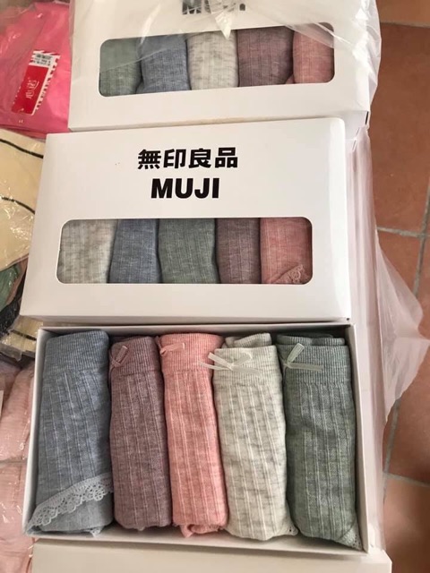 SIÊU ĐẸP _ Hộp 5 quần lót MUJI cotton vỏ trắng cao cấp (video thật) | BigBuy360 - bigbuy360.vn