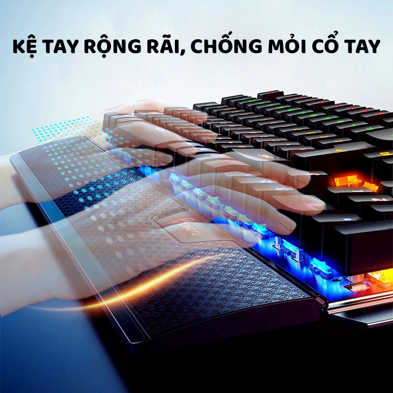 Bàn phím cơ gaming Latope bàn phím máy tính có dây Full Led RGB K100