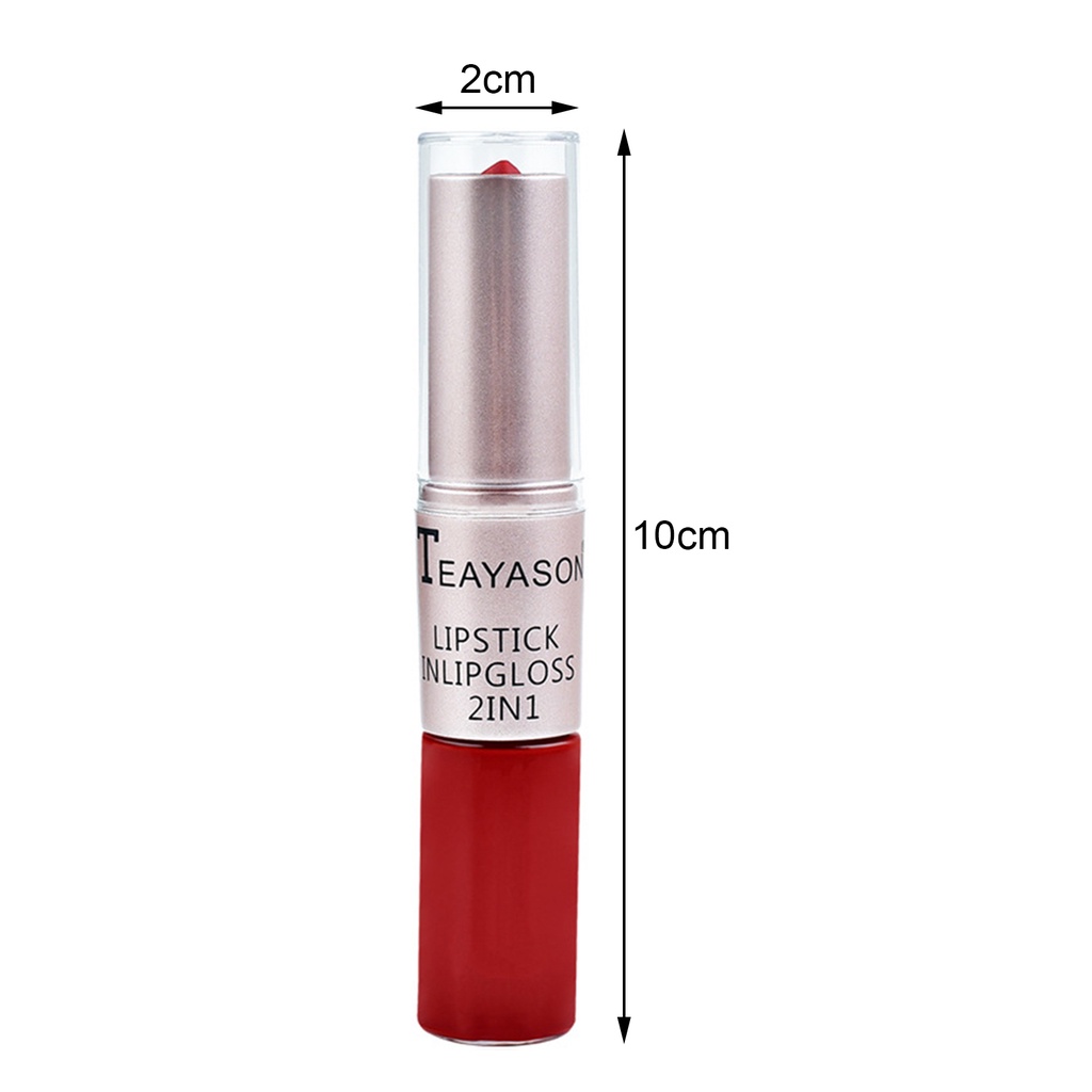 CODseller 30g TEAYASON Lip Lacquer Beautiful Safe Lightweight Double-ended Lipstick Lip Gloss for Outdoor