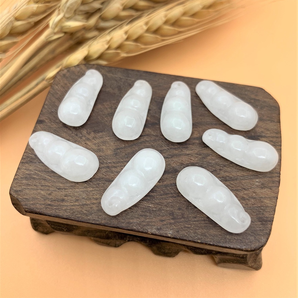 Charm đá phong thủy 3 hạt đậu bình an cỡ bé - Mã HDBN01