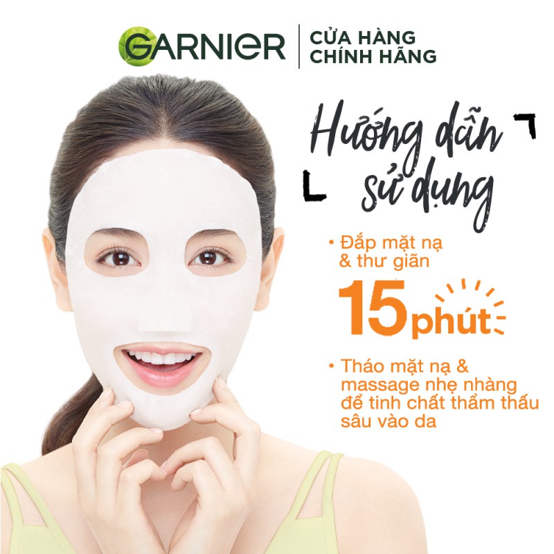 Bộ 5 mặt nạ tinh chất Quả Yuzu và Vitamin C sáng da tức thì Garnier 28g