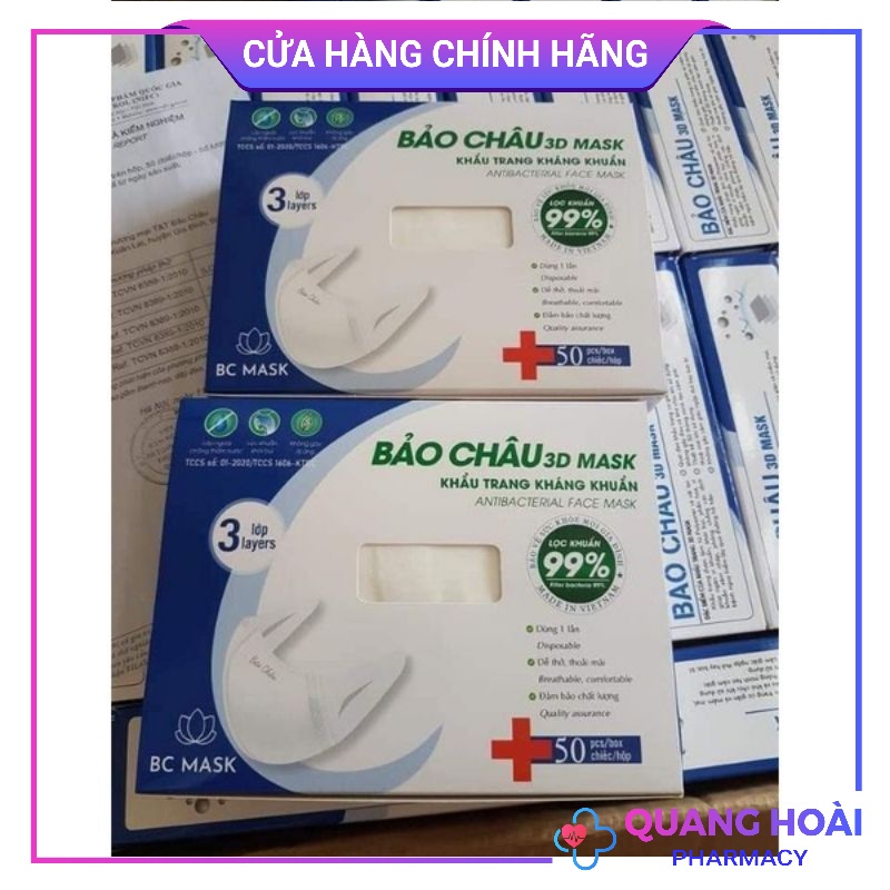 Khẩu trang 3D Mask Bảo Châu ( hộp 50 chiếc )