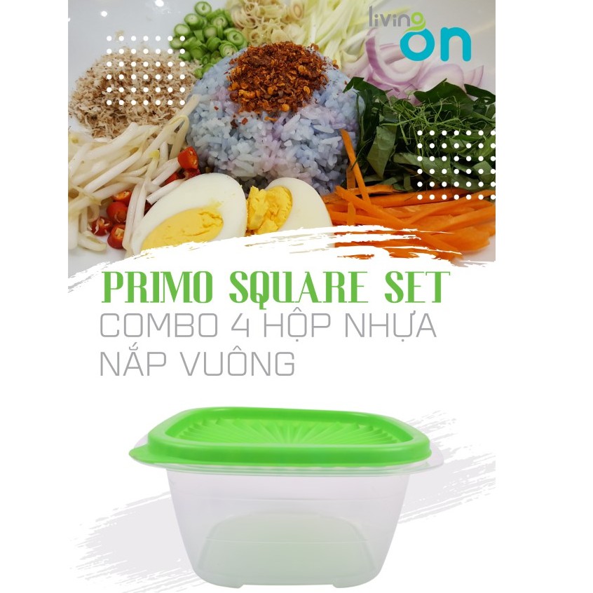 Hộp đựng thực phẩm nắp vuông-Primo Square set