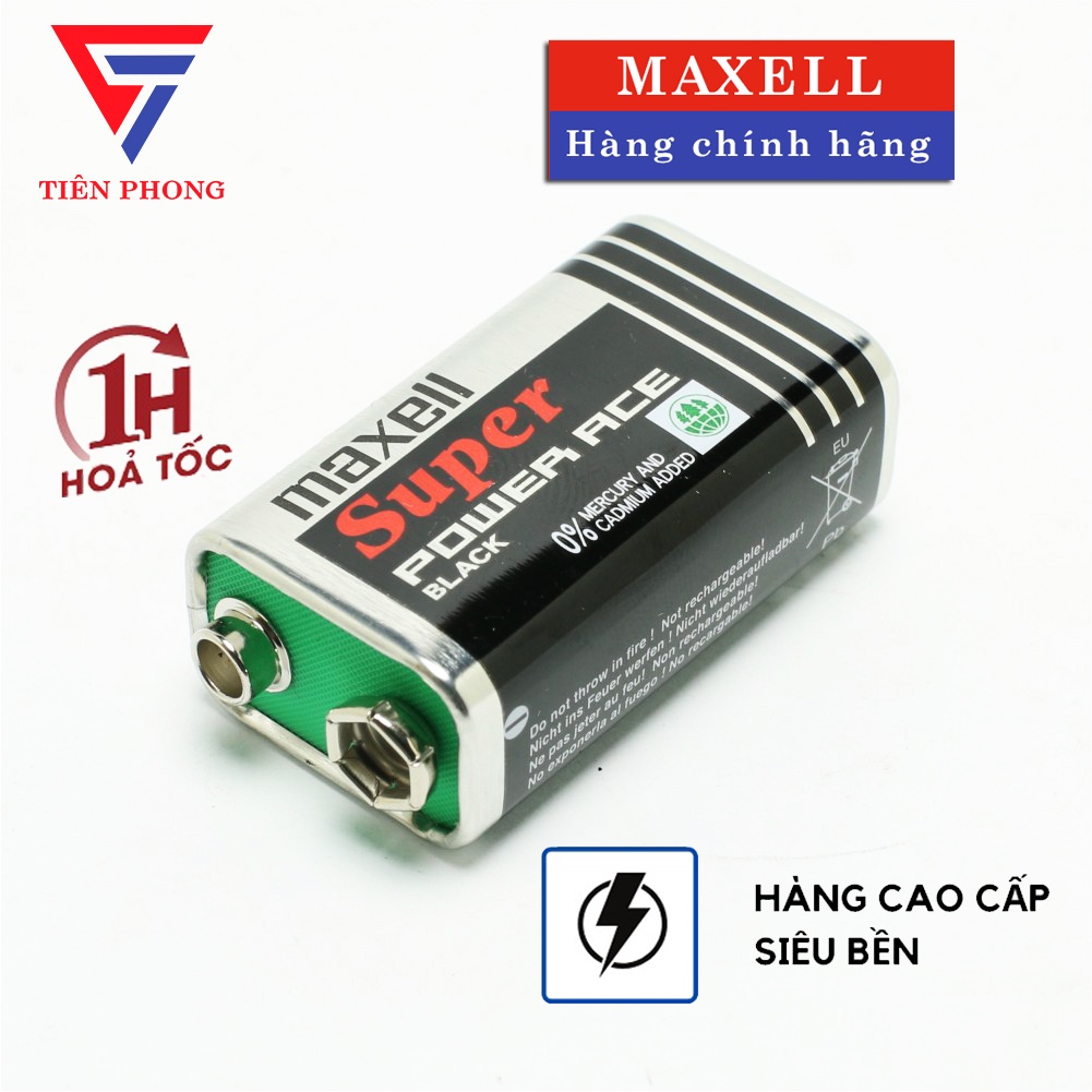 Pin Maxell vuông 9v Cacbon chính hãng Chất Lượng Tốt Pin chuyên dùng cho mic không dây