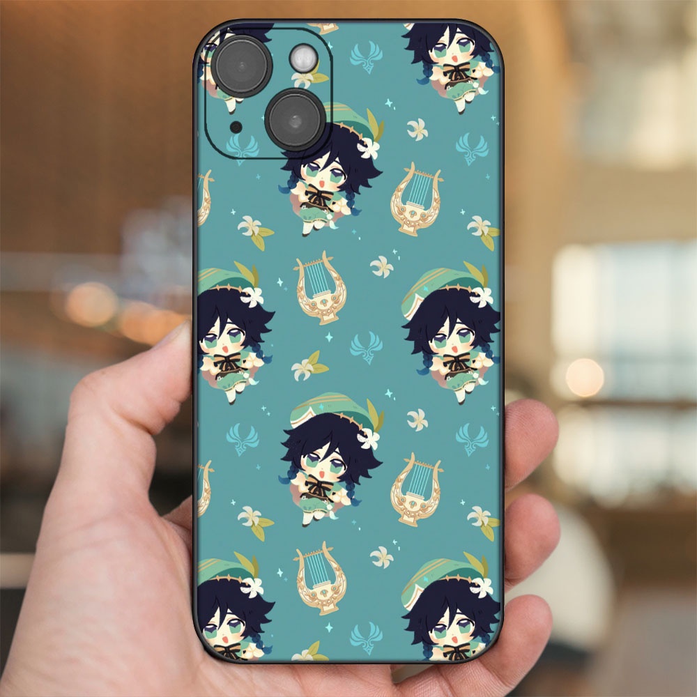 Ốp lưng iPhone 14 Plus dẻo đen cạnh vuông in hình Venti Genshin Impact