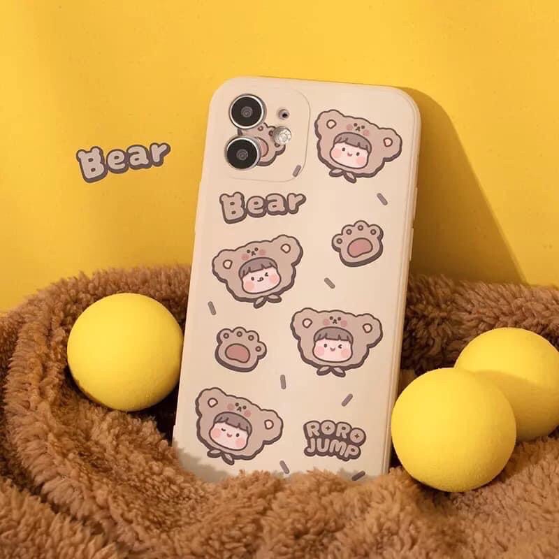 Ốp lưng hình gấu tooro cute cạnh vuông giả ip12 5/5s/6/6plus/6s/7/7plus/8/8plus/x/xr/xs/11/12/pro/max