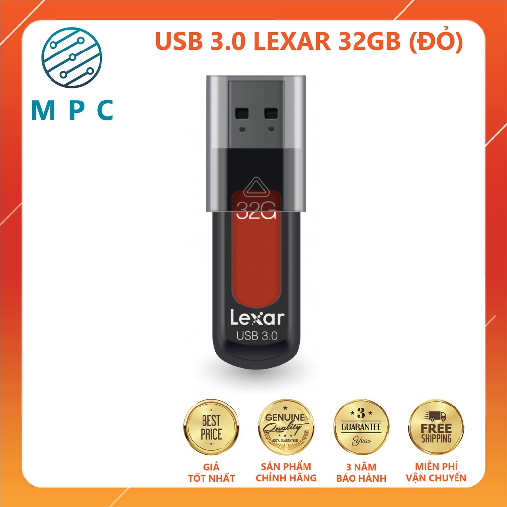 USB 3.0 Lexar JumpDrive S57 32Gb / 64Gb (Đỏ) - Chính hãng Mai Hoàng - Bảo hành 36 tháng