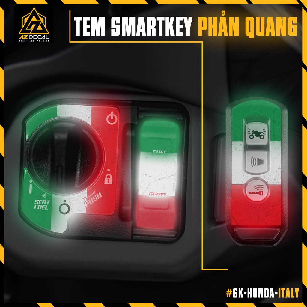 Tem Dán Trang Trí Smartkey Honda Xe SH, SH Mode, Vision, AB, Vario,... | SK-HONDA-ITALY | Decal Dán Khóa Thông Minh