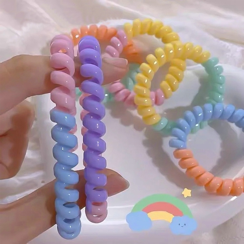 Dây Buộc Tóc Co Giãn Nhiều Màu Sắc Hình Điện Thoại Di Động Cho Nữ