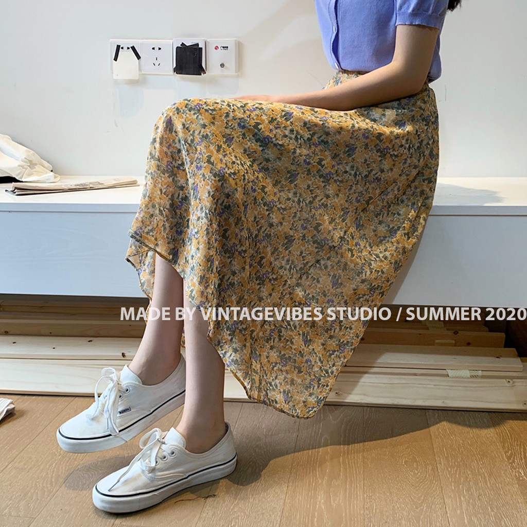 🚛[FREESHIP] Chân váy midi hoa nhí Ulzzang (hàng QC) - ẢNH THẬT TỰ CHỤP | BigBuy360 - bigbuy360.vn