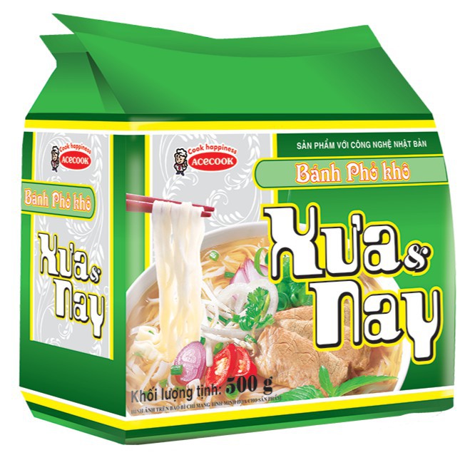 Thùng 10 Gói Bánh Phở Khô Xưa &amp; Nay Acecook (500g/Gói)