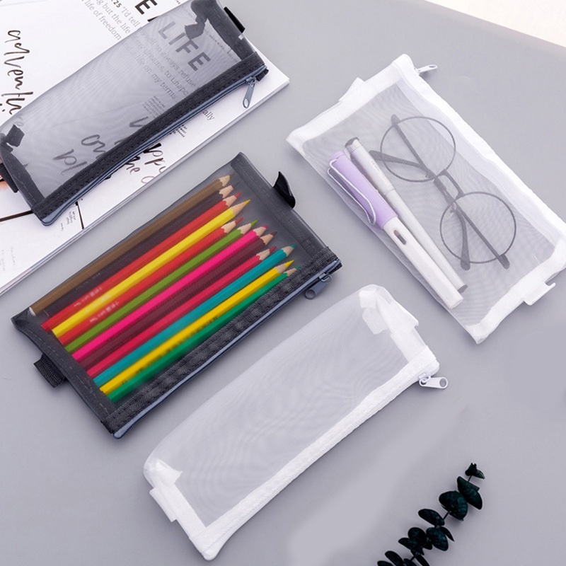 Túi Lưới Đựng Đồ Trong Suốt Có Khóa Kéo DIY Đơn Giản Sáng Tạo Ốp