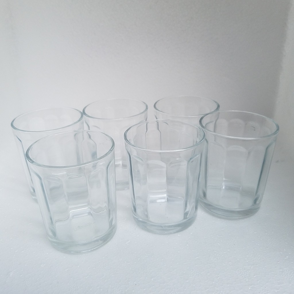 Bộ ly thủy tinh số 10 sọc 200ml 6 chiếc loại đẹp
