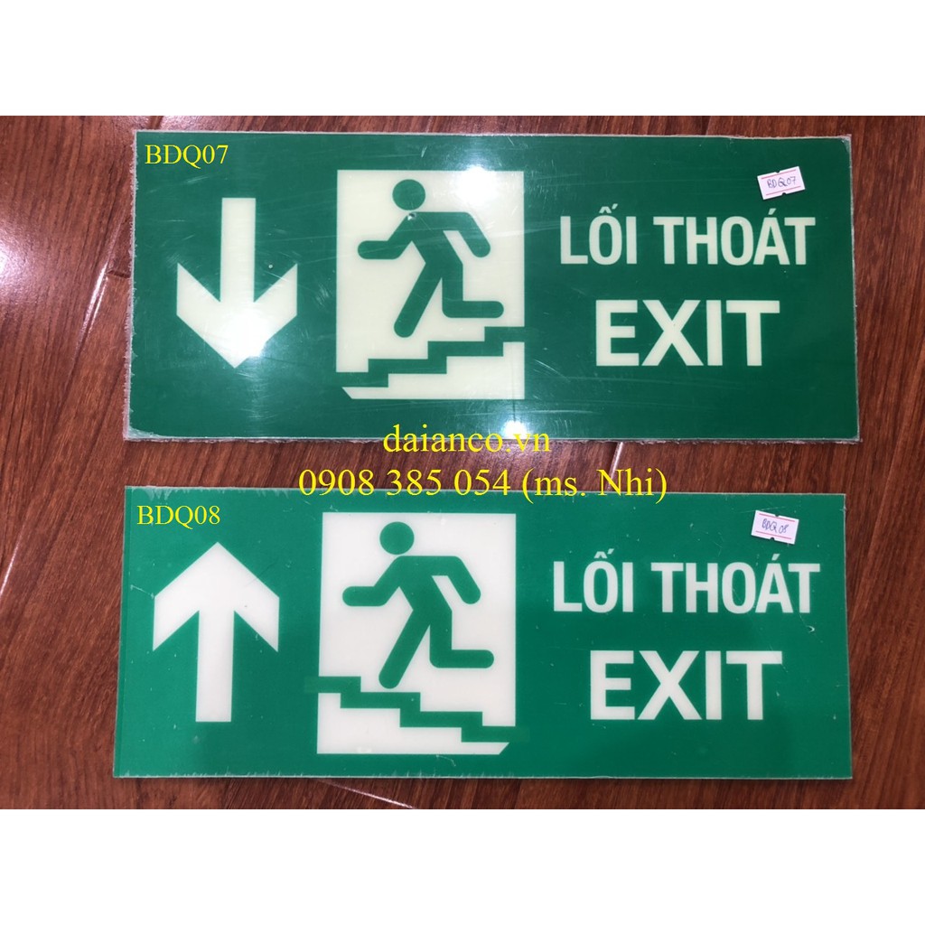 [HCM-GIÁ KHUYẾN MÃI]BIỂN THOÁT HIỂM EXIT DẠ QUANG KÍCH THƯỚC (35 X 15cm)- Hình thật