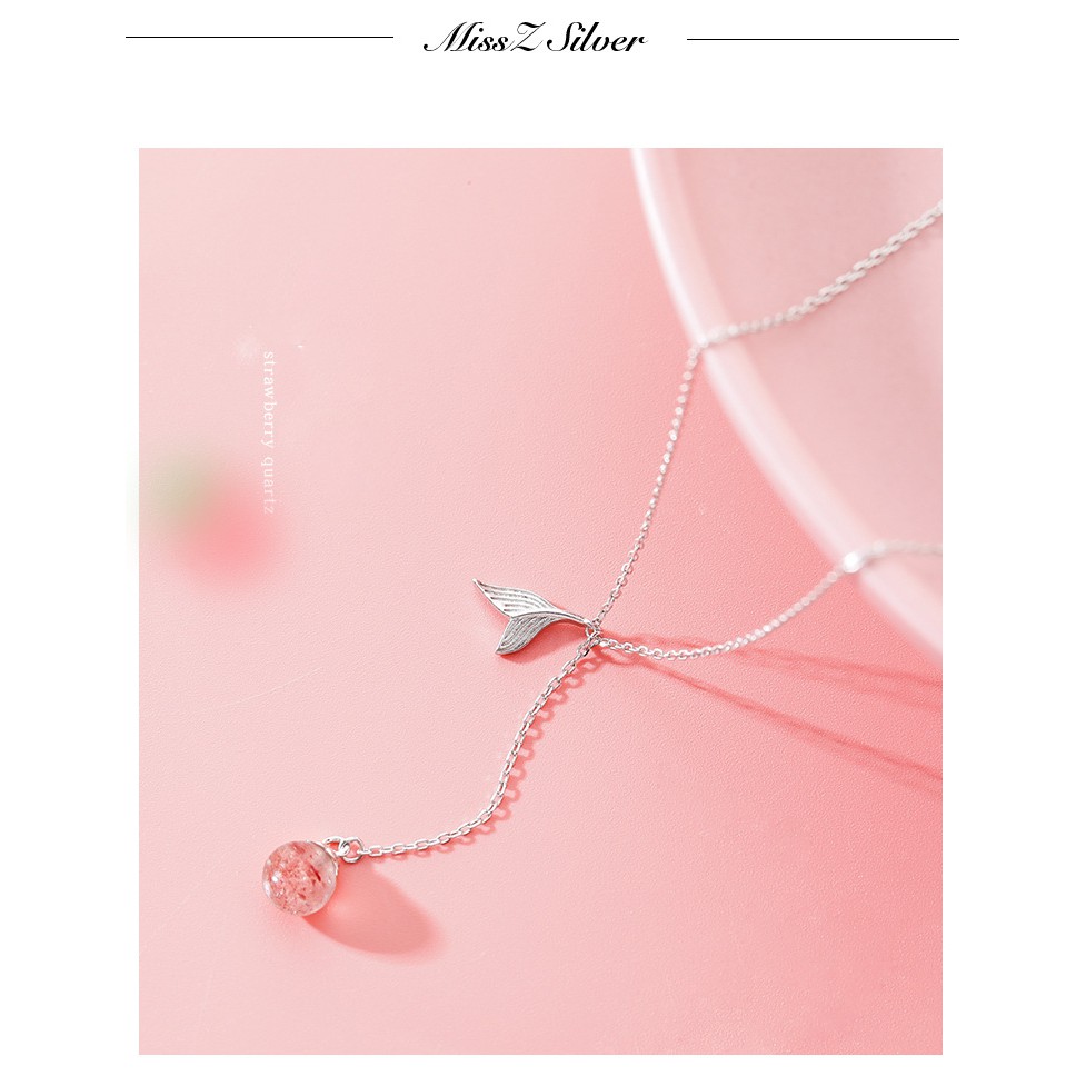 Bộ dây chuyền liền mặt nữ trang sức mạ bạc Ý S925 Lasea - Vòng cổ pha lê màu hồng cực đẹp K009