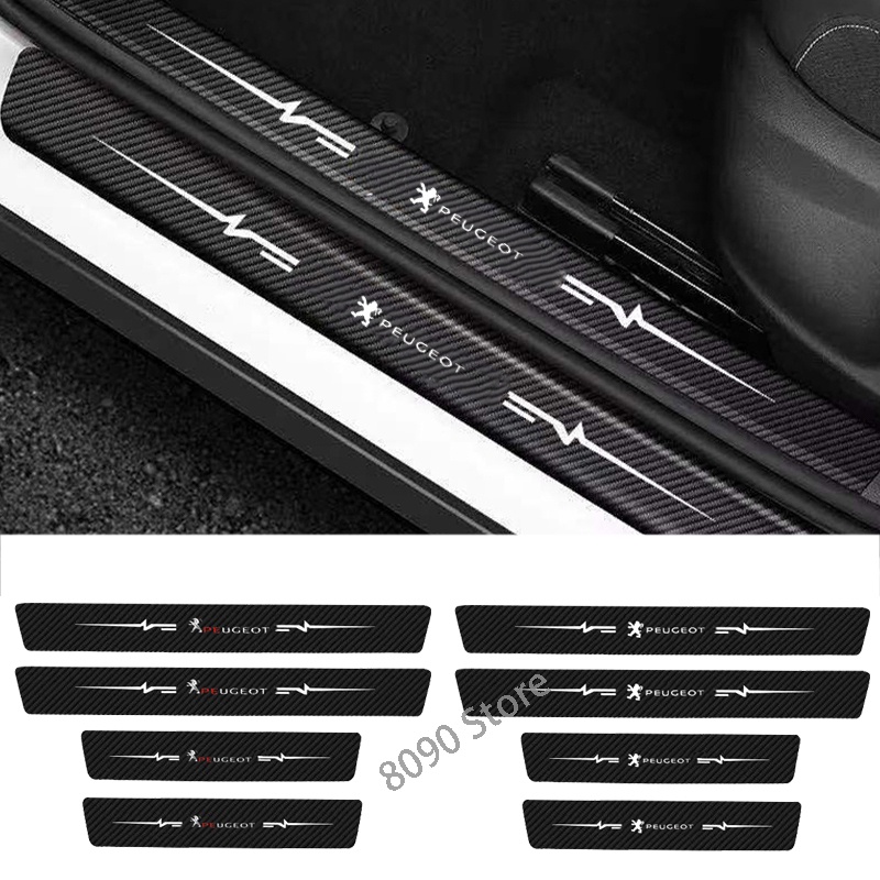 Set 4 Miếng Dán Sợi Carbon Chống Trầy Xước Dành Cho Xe Hơi Peugeot 5008 4008 308 208