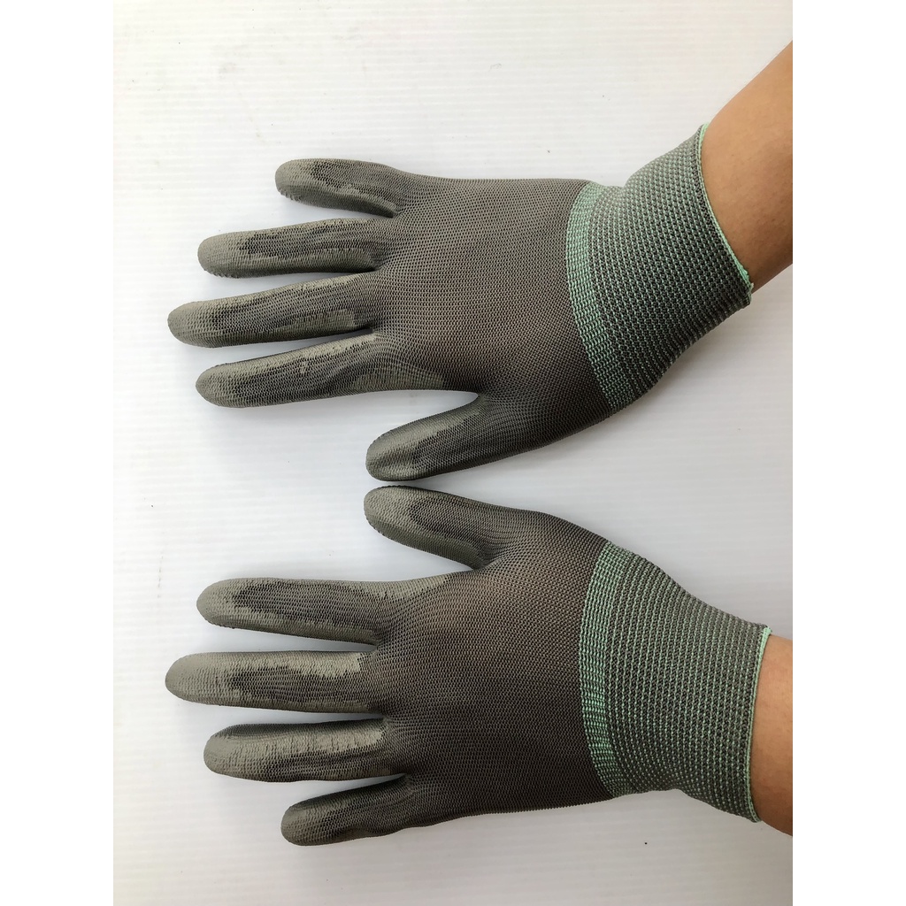 Găng tay bảo hộ lao động phủ bàn PU. Găng tay cao su. Bao tay cao su giá tốt HCM