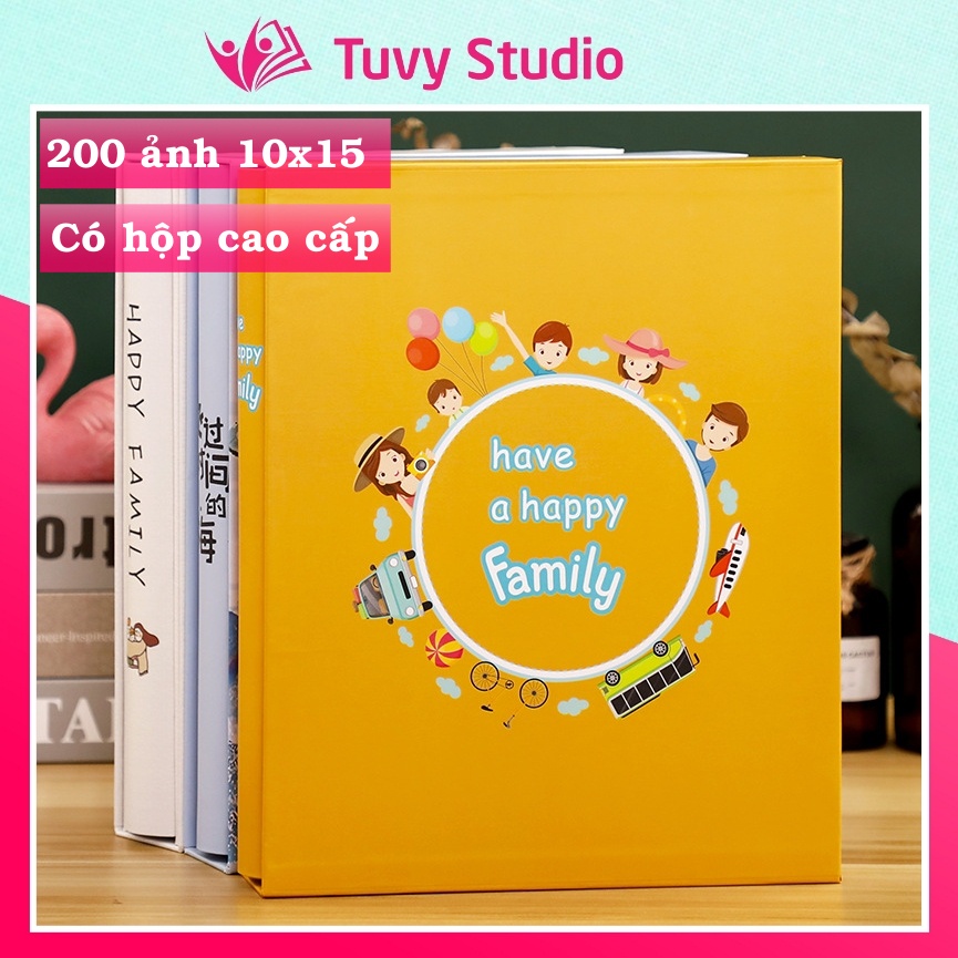 Album ảnh 10x15 có hộp đựng 200 ảnh mẫu mới bìa chống thấm nước lưu ảnh kỉ niệm gia đình tại Tú Vy Studio