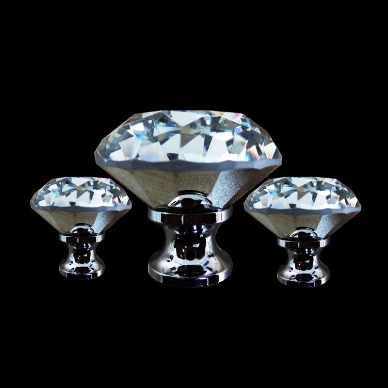 Set 10 Tay Nắm Ngăn Kéo Tủ Đính Đá Giả Kim Cương Cứng