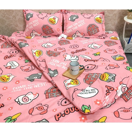 Ga trải giường Mẫu heo nhí nhố,đủ kích thước 1m,1m2,1m4,1m5,1m6,1m8 | BigBuy360 - bigbuy360.vn