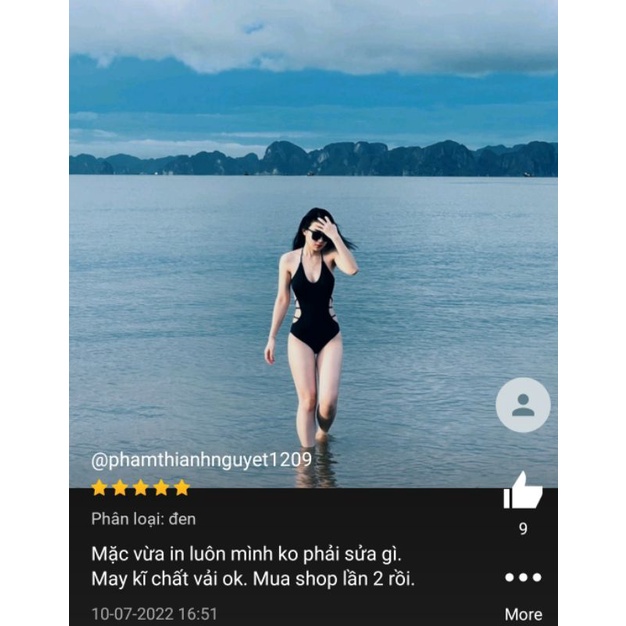 Mẫu Bikini đi biển đẹp liền mảnh đan dây hách vòng eo size S M L