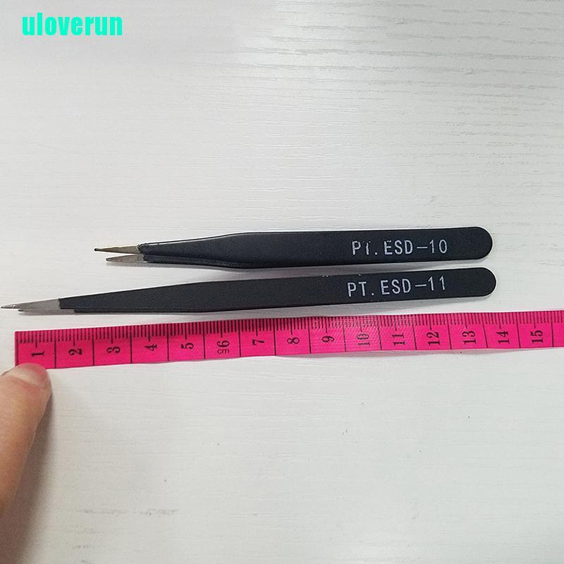 Uloverun Set 6 Nhíp Đầu Cong Chống Tĩnh Điện Chuyên Dụng Sửa Chữa