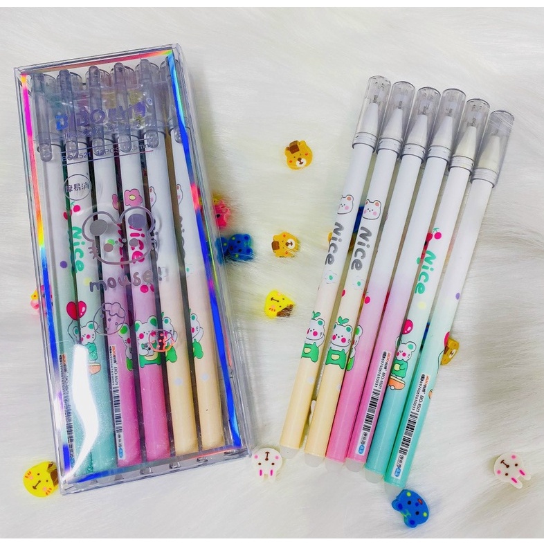 Bút mực Gel Tẩy Xóa Được thân thon tròn phù hợp tay nắm học sinh (mực đậm và đều)
