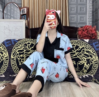 Bộ satin phối lụa cao cấp