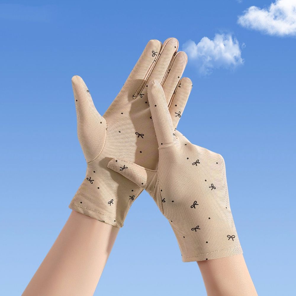Găng Tay Chống Nắng Co Giãn Thoáng Khí Họa Tiết Nơ Nhiều Màu Sắc Cho Nam Nữ