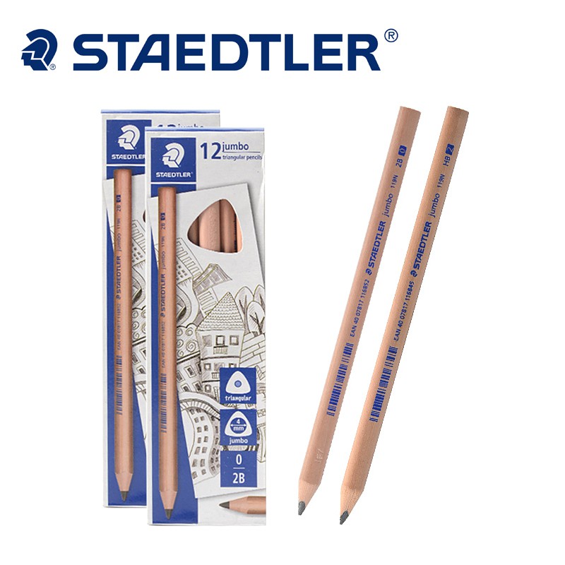 Bút chì thân to 3 cạnh STAEDTLER Jumbo 119N 2B hàng chính hãng