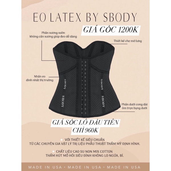 EO LATEX BY SBODY MẪU MỚI - TẶNG KÈM GEL TAN MỠ GỪNG